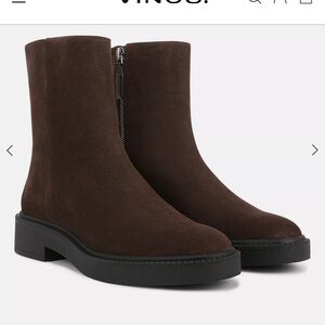 Vince “Kady” Dark Brown Suede Ankle Boots